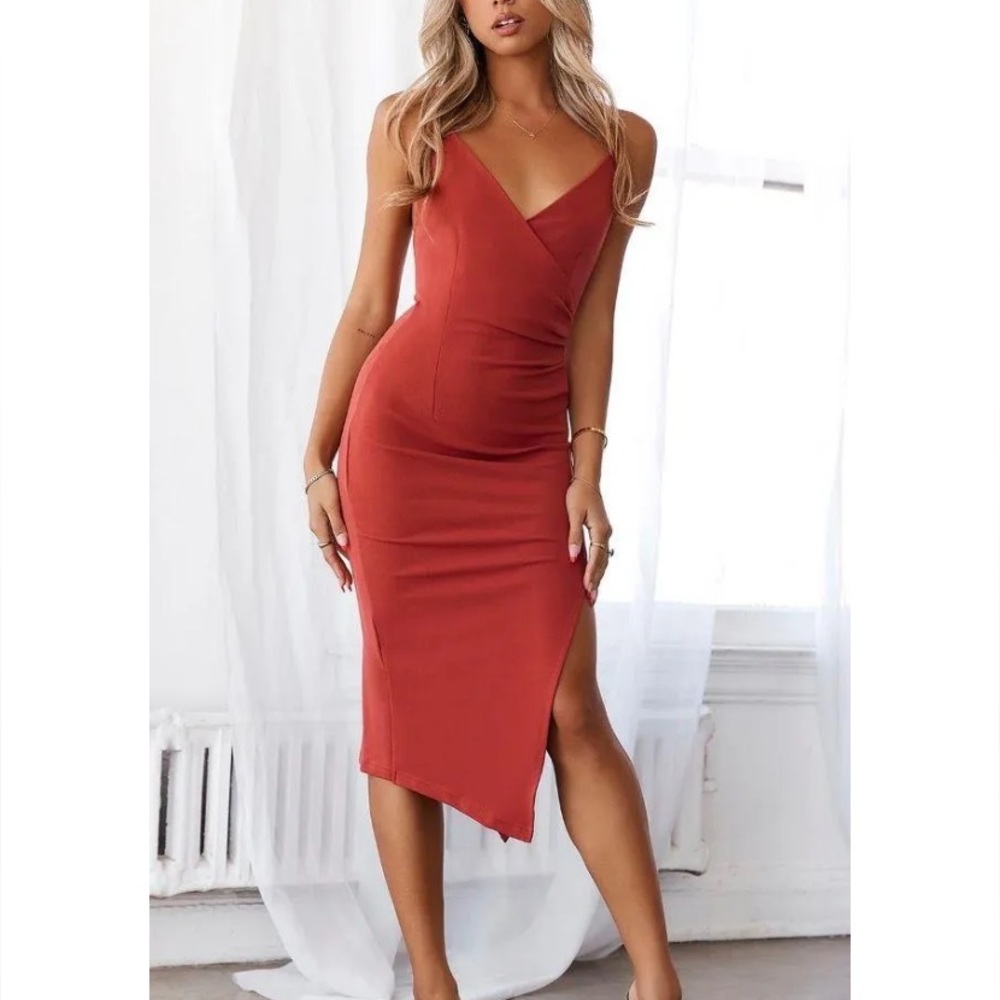 MIDI rust dress